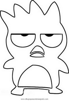 the angry bird from the simpsons movie is drawn in black and white, with an angry expression