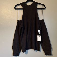 Nwt. Retails $60. See Pics For Condition And Measurements. Edgy Knit Sweater For Fall, Trendy Black Tops For Cold Weather, Edgy Fall Sweater For Layering, Edgy Sweater For Layering In Fall, Edgy Sweater For Fall Layering, Edgy Layering Sweater For Fall, Black Fall Sweater For Work, Black Sweater For Workwear In Fall, Edgy Stretch Sweater For Fall