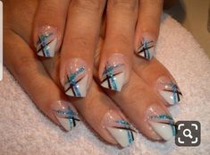 French Polish, Pedicure Designs, Nail Polish Art, Blue Nail Designs, Finger Nails, Wedding Nail