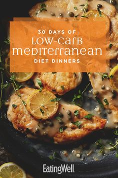 the cover of 30 days of low carb mediterranean dinner