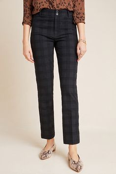 The Essential Slim Jacquard Trousers Jacquard Trousers, Hot Topic Clothes, Black Dress Trousers, Emo Dresses, Boots Women Fashion, Shirt Dress Style, On Repeat, Slim Leg, Dress Trousers