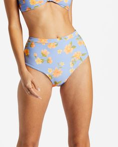 Lazy Days Tanlines Hi Retro High Waist Bikini Bottoms-Swimwear-Vixen Collection Billabong Clothing, Billabong Swimwear, Match Collection, High Rise Style, Billabong Women, B Cup, Bathing Suit Top, Lazy Days, Ribbed Texture