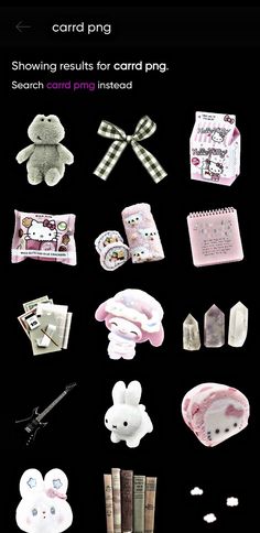 an assortment of baby items displayed on a black background with the caption card pin showing results for card png