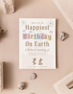 a birthday card with the words, you're the happiest birthday on earth