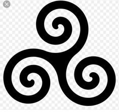 a black and white symbol with swirls