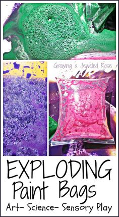 an art science activity for kids to learn how to paint with colored sand and water