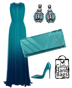 Teal Formal Dress Long Accessories, Teal Evening Dresses, Teal Outfit, Formal Earrings, Satin Clutch, Retro Mode, Dresses To Wear