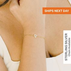 ❤ This tiny heart bracelet is designed to fit your everyday life. You can wear minimal jewelry while having a casual day or dressing up. Personalize it by adding up to 4 letters or a date. These make for a thoughtful gift for the lovely ladies in your life  ☆ W H Y ∙ Y O U ' L L ∙ L O V E ∙ I T ・Over 18,000, 5-Star reviews, you can't go wrong with them. ・SHIPS THE NEXT DAY. ・Beautifully boxed for gift-giving. ・・・・・・・・・・・・・・・・・・・・・・・ *ALL ORDERS will be ready for gift-giving (boxed) and packaged safely--receipts will not be left in the packaging. **ALL ORDERS WILL BE SHIPPED OUT NEXT BUSINESS DAY* for more info regarding "Shipping" visit https://www.etsy.com/shop/FROMMoMo scroll down to the FAQs for the "Shipping", "Processing", and "International Orders" section ★MATERIALS ・・・・・・・・・・・・・・・・ Dainty Everyday Bracelets With Heart Charm, Personalized Heart Bracelet For Everyday, Minimalist Sterling Silver Heart Bracelet For Mother's Day, Dainty Hypoallergenic Heart Bracelet For Valentine's Day, Dainty Sterling Silver Heart Bracelet For Everyday, Minimalist Heart Bracelet With Adjustable Chain As Gift, Minimalist Bracelets For Mother's Day, Dainty Heart Bracelet With Adjustable Chain For Mother's Day, Mother's Day Heart Charm Minimalist Bracelet