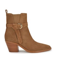 The Nine West Lemone dress booties are the perfect wardrobe essential. It features a stylish pointy toe, block heel and stretchy gores on the side of the bootie for a secure fit. Ankle Boots Dress, Dress Booties, Mule Sneakers, Satchel Backpack, Wide Calf Boots, Perfect Wardrobe, Slingback Sandal, Calf Boots, Dress And Heels