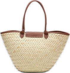 Brown Straw Bag With Leather Trim And Double Handle, Classic Beige Woven Leather Bag, Classic Woven Leather Bags For Shopping, Classic Beige Bags With Bamboo Handle, Classic Beige Bag With Bamboo Handle, Classic Woven Leather Shopping Bags, Classic Shoulder Bag With Braided Handles In Natural Color, Classic Shoulder Bag With Bamboo Handle For Shopping, Classic Brown Shoulder Bag With Bamboo Handle