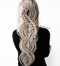 Artist Takes Braiding Hair To a Whole New Level With Intricate Designs Complicated Hairstyles, Shot Hair, Long Box Braids, Waterfall Braid, Braid Hair, Creative Hairstyles, Cool Hair, Hair Braids, Hair Art