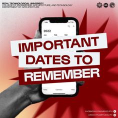 a person holding up a cell phone with the words important dates to remember