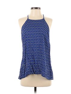 Old Navy Sleeveless Blouse Size: Small Tops - used. 100% RAYON | Old Navy Sleeveless Blouse: Blue Tops - Size Small Petite Stretch Sleeveless Halter Top For Beach, Stretch Sleeveless Beach Blouse, Sleeveless Stretch Rayon Tops, Blue Stretch Sleeveless Halter Top, Sleeveless Stretch Blouse For Vacation, Sleeveless Stretch Blouse For Beach, Stretch Sleeveless Blouse For The Beach, Stretch Rayon Sleeveless Tops, Blue Stretch Halter Top