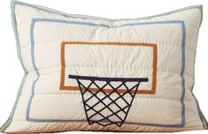 a pillow with a basketball hoop on it