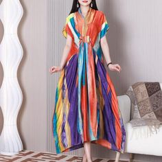 Comfortable, One of Kind. Maxi Dresses online shop,|Summer|Hand Wash|Random Pattern|One Size|Orange|Colorblock|Ribbon|Stand Collar|Silk Blend|Ankle-Length|Short Sleeve|Elegant Maxi Dresses Online, Front Knot Dress, Random Pattern, Knot Dress, Maxi Dress Online, Summer Maxi, Dress Summer, Swing Dress, Shoulder Sleeve