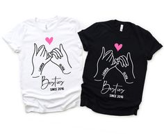 Besties T Shirts, Bestie Shirts Best Friends, Bestie Shirt Ideas, Best Friend Shirt Ideas, Friends Shirt Ideas, Best Friend T Shirt Ideas, Best Friend Shirts For 2, Best Friend Svg, Best Friend Matching Shirts