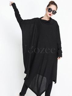 Sku CY-!32704 Material Polyester , Spandex Style Loose , Cropped , Long Sleeves Feature Solid Occasion Going out , Casual , Vacation Seasons Spring , Autumn Type Midi Dresses Color BLACK Size FREE SIZE Size chart: Please consult the size chart we provide for this item's measurements to help you decide which size to buy. Please note: There may be 1-3cm differ due to manual measurement. CMINCH Bust Shoulder Sleeve Hemline Length FREE SIZE 140 76 41 188 90-124 Black Asymmetrical Hem Dress For Winter, Black Dress With Asymmetrical Hem For Winter, Black Lagenlook Long Sleeve Dress, Black Stretch Dress For Halloween, Edgy Black Fall Dress, Edgy Black Dress For Fall, Black Oversized Long Dresses, Oversized Long Black Dress, Black Oversized Lagenlook Dress