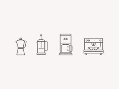 three different types of coffee machines