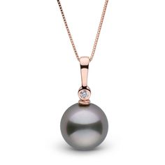 You will look amazing wearing this Aspire Collection Tahitian pearl and diamond pendant. You‚Äôre an elegant and demure lady who needs something that‚Äôs the opposite of gaudy. You like the idea of wearing a pendant that will make you stand out from the crowd without screaming, ‚ÄòLook at me!‚Äô This Tahitian pearl and diamond pendant is the perfect solution. The pearl was hand-picked by our buying team during one of our frequent trips to the Far East and French Polynesia. The exotically dark pe Luxury Round Pendant With Pearl Charm, Golden South Sea Pearls, Gold Rope Chains, Loose Pearls, Jewelry Appraisal, Pearl Jewellery, Gold Box, Bezel Set Diamond, French Polynesia