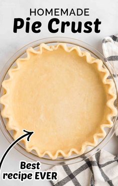 homemade pie crust in a pie pan with the recipe below