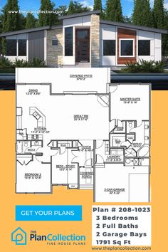 the floor plan for this modern home