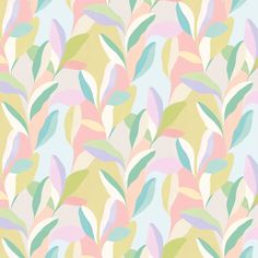 an abstract background with leaves in pastel colors