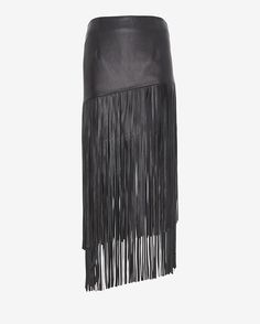 Exclusive for Intermix Leather Fringe Skirt Leather Fringe Skirt, Leather Zipper Skirt, Long Leather Skirt, Below The Knee Skirt, Fringe Fashion, Nikki Reed, Hippie Chick, Rodeo Fashion, Zipper Skirt