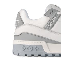 LOUIS VUITTON® - Lv Trainer Maxi Sneaker - Grey Lv Trainers, Lv Trainer Sneaker, Louis Vuitton Gifts, Sneakers Luxury, Trunk Bag, The Cult, Buckle Shoes, Wallet Pouch, Monogram Bag