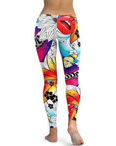 A whole lot of vibrant colors together in one beautiful design for our new EDM / Rave leggings collection. Our designer did a great job matching colors, styles and making it super vibrant. Made of 82% polyester and 18% spandex, has 4-way stretch. Perfect wear for your gym workout. Trendy Elastane Yoga Leggings, Multicolor Fitted Tights For Athleisure, Multicolor Stretch Elastane Pants, Multicolor Fitted Athleisure Tights, Stretch Multicolor Elastane Pants, Fitted Multicolor Tights, Fitted Multicolor Elastane Leggings, Trendy Compression Yoga Pants, Trendy Stretch Colorful Pants