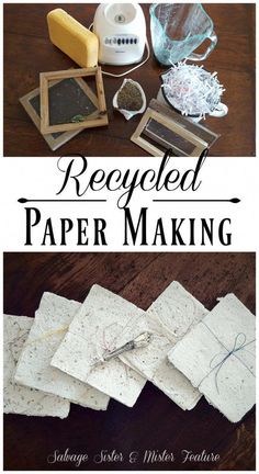 several pieces of paper sitting on top of a wooden table