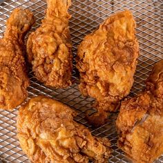 fried chicken on a cooling rack ready to be cooked