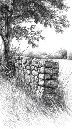 Discover 50 essential stone wall drawing references! Enhance your art with these must-see textures and styles perfect for any project. Stone Wall Drawing, Material Drawing, Natural Stone Wall, Wall Drawing, Aspiring Artist, Old Stone