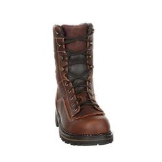 Georgia Boot AMP LT Logger Composite Toe Low Heel Waterproof Work Boot, #GB00238 Logger Boots, Georgia Boots, Toes Designs, Rain Pants, Work Boot, Goodyear Welt, Work Boots, Full Grain Leather, Low Heels