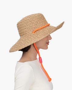 A women's designer packable hat of tri-braided Squishee® has a cotton rope chin strap to secure it on the windiest of days. The mid-size brim will never feel cumbersome or get in your way, but it will provide the sun protection you need. The rich surface texture of this style looks and feels like genuine raffia, but is actually Squishee®, an innovative man-made material, incorporating recycled fibers. Of any women's designer rollable hat, Aimee will certainly out perform all others. The most sus Adjustable Pre-tied Spring Hat, Packable Adjustable Sun Hat With Short Brim, Adjustable Packable Sun Hat With Short Brim, Adjustable Packable Panama Hat, Adjustable Flat Brim Packable Sun Hat, Adjustable Packable Sun Hat With Flat Brim, Adjustable Packable Flat Brim Sun Hat, Adjustable Braided Panama Hat For Spring, Casual Pre-tied Sun Hat For Vacation