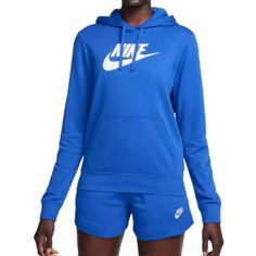 Nike Women's Sportswear Club Fleece Logo Pullover Hoodie-Game Royal-Game Royal Color: Game Royal Club Fleece Sweatshirts, Universally Loved For Their Coziness And Consistency, Are For Everyone. Always Soft And Made With A Relaxed Fit, They’re Basics That Help You Do More. An Essential For Cold Weather, This Cozy Pullover Has Just Enough Room To Layer Comfortably Without Feeling Too Big. Royal Blue Hoodie Nike, Nike Web, Nike Sportswear Club Fleece, Nike Sportswear Women, Womens Athletic Outfits, Women's Sportswear, Cozy Pullover, Nike Hoodie, Athletic Outfits