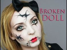 Broken Doll Halloween, Creepy Doll Costume, Creepy Doll Makeup, Broken Doll Costume, Cracked Doll Makeup, Cracked Doll, Broken Doll Makeup, Doll Makeup Tutorial, Doll Makeup Halloween