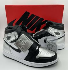 CONDITION and ITEMS INCLUDED - 100% Authentic Nike Air Jordan 1 Retro High Silver Toe Women's Size 11W / Men's Size 9.5. - Style code: CD0461-001 - All orders come with original invoice if one was given. - The shoes are 100% brand new and 100% authentic. The shoes have never been worn and come with original everything including box, tissue paper, and the tags still attached to the shoes (if applicable).   TERMS AND CONDITIONS - Once payment is received, the item will be shipped within the allott Jordan Shoes Girls, Nike Air Jordan 1 Retro, Cute Nike Shoes, Air Jordan 1 Retro High, Cute Nikes, Nike Air Jordan 1, Air Jordan 1 Retro, Jordan 1 Retro High, Jordan 1 Retro