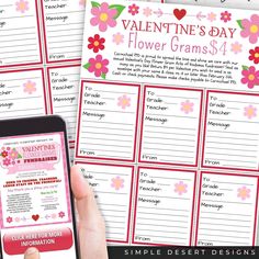 valentine's day flower grams printable game