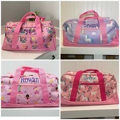 Updates from KaileysMonogramShop on Etsy Pink Rectangular Duffle Bag For School, Rectangular Pink Bag For Playtime, Travel Carry On Bags, Carry On Bags, Kids Tote Bag, Duffle Bags, Duffel Bags, Air Travel, Monogram Gifts