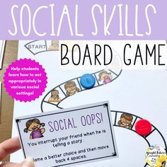 the social skills board game for kids to use with their own hands and fingers, is shown