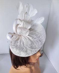 White Fascinator With Flower Headband and Clip Wedding Hat,Royal Ascot Ladies Day Size: approx  22cm x 16cm Material:- Sinamay,Feathers Note :- I can't accept return.. Thanks                                                          Customer's returns fascinator or other items  to me so shop will deduct shipping cost from refund  Which shipping cost shop will pay or paid for customer orders  Thank you Adjustable Hat For Ceremony, Adjustable Hat Headpiece For Ceremonies, Adjustable Headpieces For Royal Ascot Ceremony, Adjustable Pinched Crown Hat For Wedding, Adjustable Mini Hats With Pinched Crown For Church, Adjustable Mini Hat With Pinched Crown For Church, White Adjustable Headpiece With Short Brim, Adjustable Wide Brim Mini Hats For Ceremony, Adjustable Pinched Crown Fascinator For Church