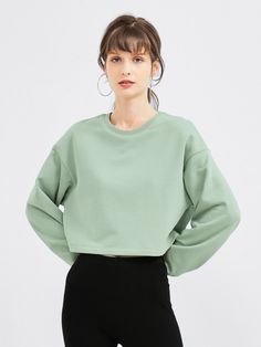 Essential Spring Staple. Simple, light and designed with a modern fit. Made with french terry fabric, our melon green cropped pullover is best paired with leggings, a high-waisted skirt or simply a silky satin dress to balance out your outfit. Available in 2 colors. Silky Satin Dress, Crop Crewneck, Spring Staples, Sweater Cropped, Cropped Crewneck, Cropped Pullover, Sweater Crop, French Terry Fabric, Best Wear