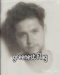 a black and white photo with the words greenest flag