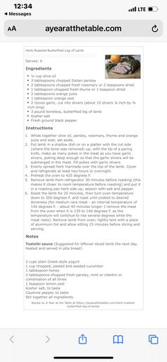 an iphone screen showing the recipe on it