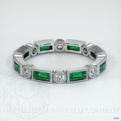 Emerald Ring For Anniversary, May Birthstone, Elegant Emerald Eternity Band With Gemstones, Luxury Emerald Ring For Anniversary, May Birthstone, Gia-certified White Gold Emerald Ring For Anniversary, Elegant Emerald-cut Gemstone Eternity Band, Emerald Band Ring, Emerald Band, Emerald Wedding Rings, Band Engagement Ring