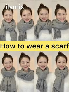 Scarf How To, Winter Scarves Outfits, Winter Scarf Styles, Outfits With Scarves, Ways To Tie Scarves, Tie Scarves, Diy Fashion Scarf