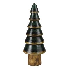 Carved from a single piece of wood this primitive and simple tree emulates seasonal festivity with its deep dark green bows and distressed details. The Holiday Aisle® | The Holiday Aisle® Wood Tree 7.5 H x 3.0 W x 3.0 D in brown / Wood in Green | 7.5" H X 3" W X 3" D | Wayfair Spiral Christmas Tree, Fall Harvest Decorations, Christmas Tree On Table, Simple Tree, Christmas Tabletop, Tabletop Christmas Tree, Christmas Snow Globes, Red Tree, Harvest Decorations