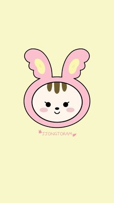 a cartoon bunny with ears on it's head