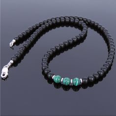 Handmade By Me In Pennsylvania, Usa. Men Women Healing Gemstone Necklace Made With A Clasp And Beading Fixable Wire To Be More Durable And Long Lasting Bracelet. - 6mm Matte Black Onyx. - 8mm Natural High Quality Malachite. - 925 Sterling Silver Seamless Bead & Clasp. - Available In Different Sizes, Custom Length Is Available Also Made To Order In 14k Gold Filled. Malachite Is The Essence Of Joy And Is Known As The "Stone Of Transformation" Because It Helps Reveal And Heal Emotional Pain By Abso Women Healing, Coupon Template, Onyx Necklace, Natural High, Women Necklace, Necklace Gemstone, Discount Sale, Discount Price, Gemstone Healing