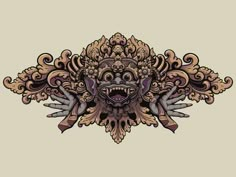 an ornate design on a beige background